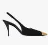 Luxe Femmes Vesper Sandales Chaussures Slingback Pompes En Cuir Verni Embout En Métal Dame De Mode Talons Hauts Confort Marche Soirée Dame PompesEU35-40.BOX