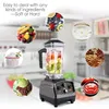 Misturador de liquidificador resistente grau comercial 3hp 2200w temporizador Juicer Fruit Food Fruit Smoothies de gelo BPA Free 2L Jar