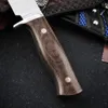 High End Outdoor Survival Straight Hunting Knife M390 Satin Drop Point Blade Full Tang Linen Handle Fixed Blade Knives With Leather Sheath