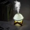 Humidificateur d'air 3D lampe de lune diffuseur de lumière arôme huile essentielle USB humidificateur à ultrasons nuit purificateur de brume fraîche avec bois Sta1711913