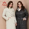 Astrid Nieuwe aankomst Leer Spring Classic Style Lengte Women Coat Warm Cotton Jacket Fashion Parka Hoge kwaliteit Outwear ZM7091 200928