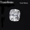 Transgems 7 ملليمتر * 8 ملليمتر 2 ct f لون وسادة cut مختبر نمت moissanite الماس فضفاض حجر Y200620