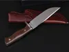 Speciale aanbieding Survival Stright Hunting Knife D2 Satin Drop Point Blade Volledige tanghandgreep vaste messen messen met lederen schede
