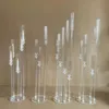 Candle Houders 10 Set Crystal Candlestick 5 \ 8 Heads Wedding Table Center Flower Stand Glas Houder Party Metal Road Lood