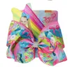 8 inch boog voor meisjes Jojo Siwa grote eenhoorn haarbogen voor meisjes met clips bowknot handgemaakt meisje haaraccessoire 10 stks