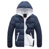 Parkas en duvet pour hommes en gros - Veste d'hiver à capuche pour hommes Manteau chaud épais Coupe décontractée à capuche Homme 4 couleurs 1