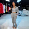 2020 Hot Casual 2 Twee Stuk Set Vrouwen Sexy Outfits Crop Top Stacked Broek Leggings Dames Matching Sets Dames Trainingspak Vrouw