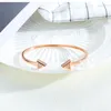 316L roestvrij staal open armband mode luxe designer diamanten zirconia driehoek geometrische armbanden sieraden voor vrouwen 145l