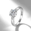 Cluster Rings 18k White Gold Diamond For Women 1.0ct Lab Fine Jewelry 925 Sterling Silver Wedding Party Girlfriend Gifts