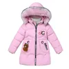 Kızlar Kış Aşağı Ceket Bebek Sıcak Giyim Kalın Mont Rüzgar Geçirmez Parka Çocuk Kış Ceketler Çocuk Mektubu Kış Giyim LJ201017