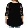 6XL Plus Size Ladies Tops T-shirt con stampa floreale Donna Traslucido Geometry Sleeve Tee Shirts Maglietta allentata estiva per donna D30 201028