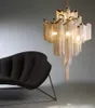 Włoski design Silver Art Chandelier Inżynieria Lampa Luksusowa Tassel Aluminium Łańcuch LED Piękny oświetlenie żyrandolu