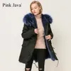 QC1879 Розовый Java Эксклюзивный материал Fox Fur Clined Parka 201103