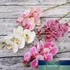 Simulação 3d pequena borboleta orquídea 6 cabeças / pacote Falso flor lar drapery parede decoração casamento diy artificial phalaenopsis