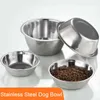 Large Capacity Dog Bowl 304 Stainless Steel Pet Feeding Cat and Food Drinking Metal Durable 2201183369