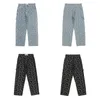 Bandana Baggy Jeans para Homens Spring Bordado de Primavera Bordado Largo Denim Calças Hiphop Streetwear Roupas Y2K 220308