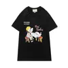 2021s Beverly Hills Cherry Designer T-shirt Mens modekläder Kort ärmkvinnor Punk Print Letter Brodery Cat Summer Skate167R