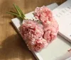 6 cor artificial rosa flores buquê peony para decoração de casamento 5 cabeças peônias flores falsificadas casa decoração de seda hortênsias baratas flor da