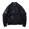 Streetwear Techwear Bomber Jacket Men Black Fashion 220124