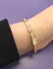 Bijoux de mode bracelet en diamant complet en acier inoxydable pour femmes femelles à deux rangées zirconi en pierre bracelets or silverrose gold6941692