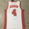 Vintage University of Nevada Las Vegas Larry Johnson College Maillots de basket-ball UNLV # 4 Chemises cousues rouges S-XXL