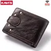 Kavis подлинная кожа кожа кожа мужской кошелек Men039s Small RFID кожаный мини -держатель Mini Mini Card Storag