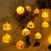 Party Decoration Pumpkin Lantern String Lights Vattentät Batteridriven Halloween 3d liten färgad lampa för inomhus utomhus