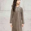 2 à 14 ans filles velours robe mi-longue enfants droites automne et hiver adolescent bébé enfants vêtements marron, #6473 220106