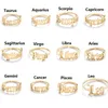 Nouveaux anneaux de zodiaque en acier inoxydable pour femmes hommes style antique conception lettre lion bélier anneaux minimaliste 12 bijoux de constellation