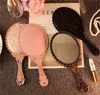 Hand held Makeup Mirror Romantic vintage Lace Hold Mirrors Oval Round Cosmetic Tool Dresser Gift 21 L22701833