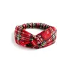 Parent-child Xmas Plaid Hairbands Girls Snowflake Plaid Printed headbands elastic cross Headbands women children Hair Accessories M3131