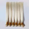 Fornecer moda branca Ladies Extensões de cabelo loiro 613# 8-26inch 100g/PC Macio e suave vida longa vida da Índia Remy Weft 287o