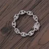 12mm 16-20inch guldpläterad bling cz sten kaffe bönkedja halsband armband rapper street smycken för män varm gåva