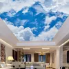 Wallpapers Custom 3d Po Wallpaper plafond muur muurschildering blauwe lucht en witte wolken decoratie schilderen woonkamer muurschilderingen