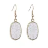 12 Kleuren Hars Druzy Imitatie Kristallen Tand Oorbellen Designer Oorbellen Oval Hexagon Fashion Dangle Oorbellen voor Vrouwen