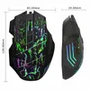 Myszy Crack Świeci przewodowe mysz gier 5600DPI Regulowane 7 przycisków Kabel Kabel USB Optical Gamer do komputera myszy laptopa 1