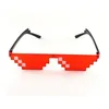 Mode mosaïque lunettes de soleil hommes femmes 8 bits codage Pixel à la mode Cool Super fête drôle Vintage nuances lunettes