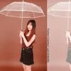 New 8 Rib Light up Blade Runner Style Changing Color LED Umbrella with Flashlight Transparent Handle Straight Umbrella Parasol T200117