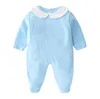 Heet verkoop pasgeboren baby katoen kleding lange mouwen ontwerper baby rompertjes baby kleding baby jongens meisjes jumpsuits + hoed