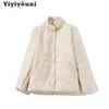 Yiyiyouni Winter теплый хлопковой лайнер кожаные куртки женщины повседневное утолщение мягкие женщины из негабаритные твердые пальто женщины 201126