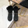 2021 겨울 새로운 진주 스노우 부츠 여성 슬리브 가죽 스트립 두꺼운 양모 따뜻한 면화 신발