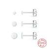 3 st Real Stud Örhängen 925 Sterling Silver Små Söt Enkelt För Kvinnor Piercing Örhängen Earing Smycken Pendientes