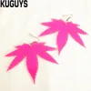 Acryl Dangle Earring neon heldere esdoornblad oorbellen voor dames in nieuwe mode-sieraden291E