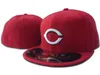 Bütün Men039s Gösterilmiş Beyzbol Şapkaları Spor Takımı Mektubu Tam Kırmızı Renk Düz Kapalı Kapaklar Alan Boyutunda Ucuz Şapka Kemikleri 7569504