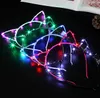 2022 Novo LED Cat Cat Headband Light Up Party Headdress Brilhante Suprimentos Girl Flashing Hair Band para Cosplay Xmas presentes