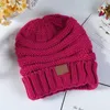 Enfants hiver chaud chapeau tricoté chapeau étiquette enfants Chunky extensible enfants tricotés bonnets bébé chapeau bonnet Skully chapeaux 12 couleur DHL3569955