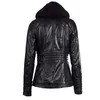 Roséticos góticos de couro falso casacos mulheres hoodies inverno outono motocicleta jaqueta preto Outerwear Faux couro pu jaqueta casaco quente 201030