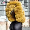 Conmoto Fashionable loose women's Plush fur coat Thickened warm high waist jacket High street style coats woman winter 2020 new