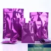 100Pcs Glossy Purple Grocery Retail Foglio di alluminio Zip Lock Packaging Bag Tè profumato Mylar Heat Seal Sacchetto di imballaggio di stoccaggio