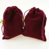 13*18cm velvet drawstring bag Gift bag Favor Holders Flocked phone bags Jewelry pouches 100pcs Wholesale
